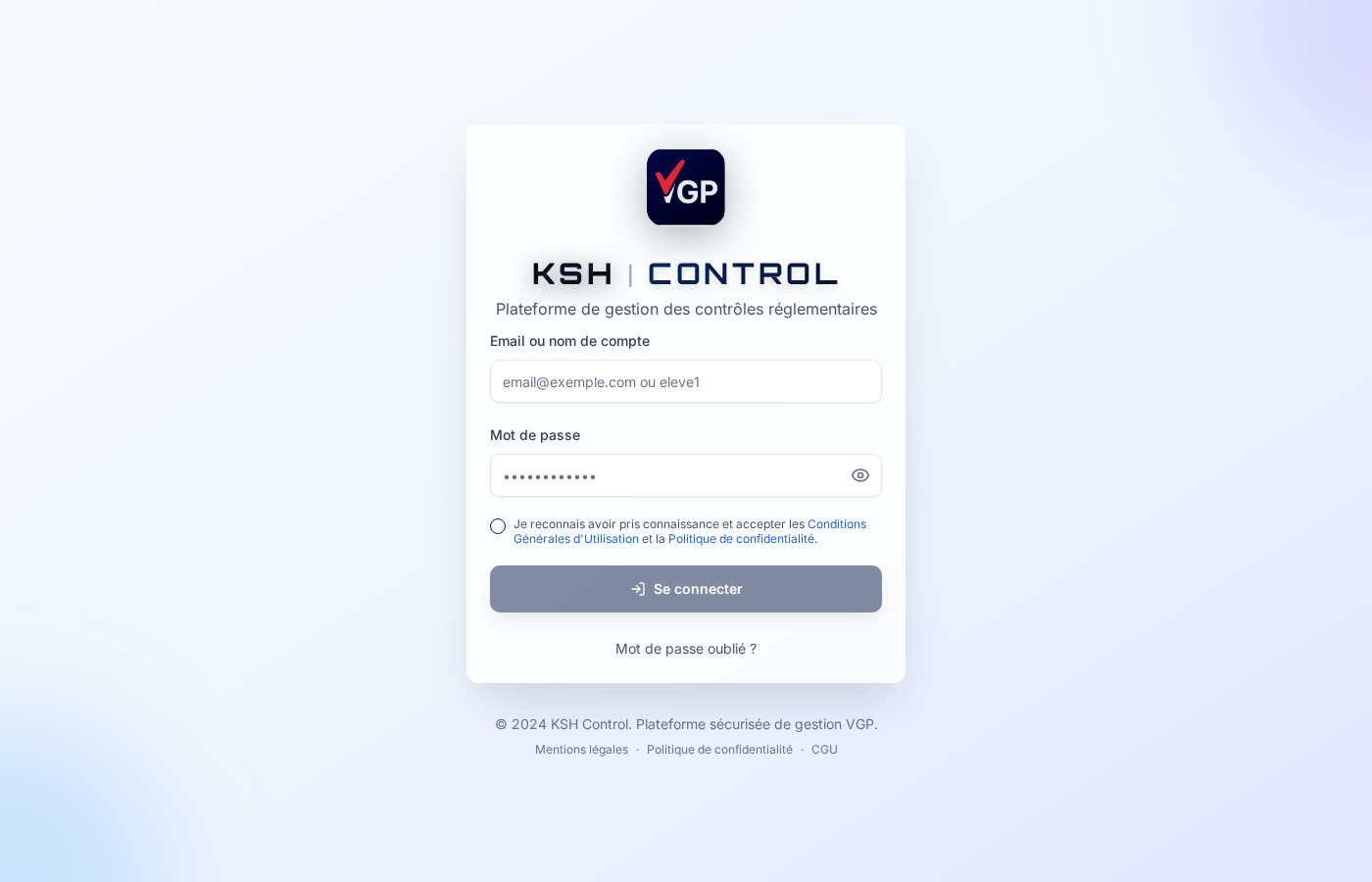 Aperçu du projet KSH Control